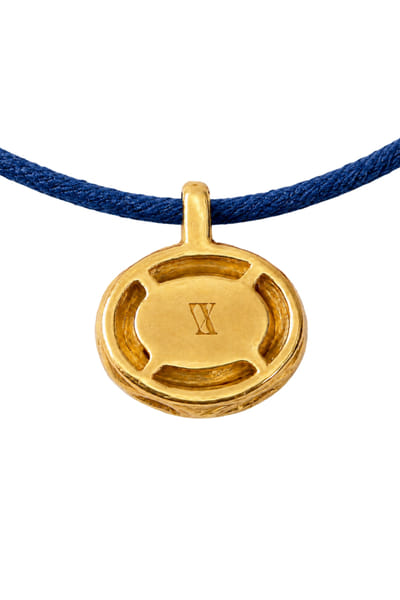 Vixii Blue and gold polki diamond necklace VIXIAUG26D153488