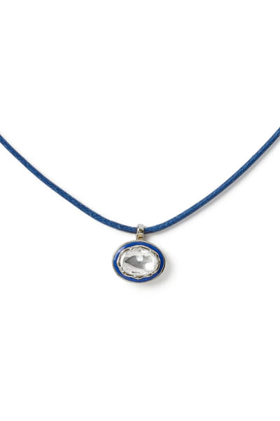 Vixii Blue and silver diamond polki necklace VIXIAUG26D153492