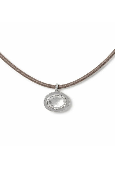 Vixii Brown and taupe polki diamond necklace VIXIAUG26D153500
