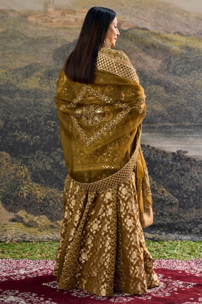 Itrh Brown zari embroidered sharara set ITRMAR26D241059