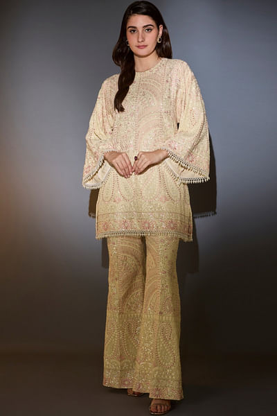 Beige chikankari co-ords