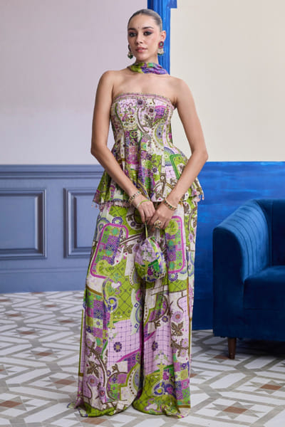 DiyaRajvvir Bubblegum mosaic printed co-ord set DIYAAUG26D151278