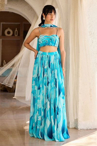 Blue petal printed co-ord set