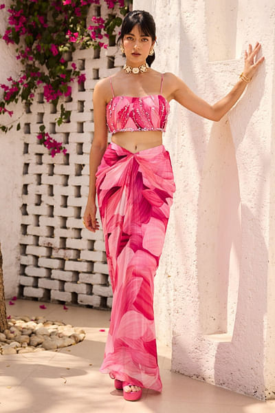 Pink petal printed co-ords
