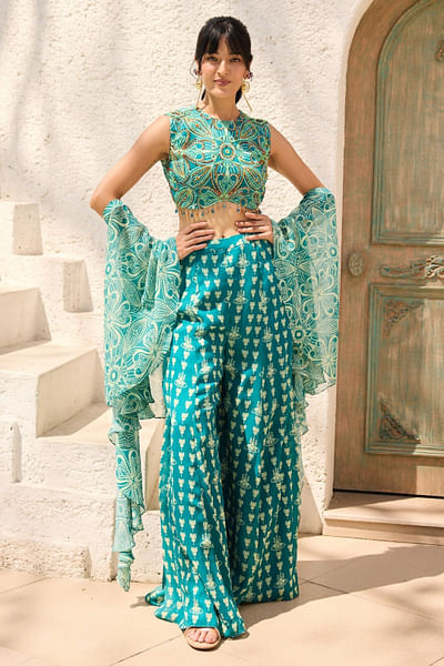 Teal printed co-ord set