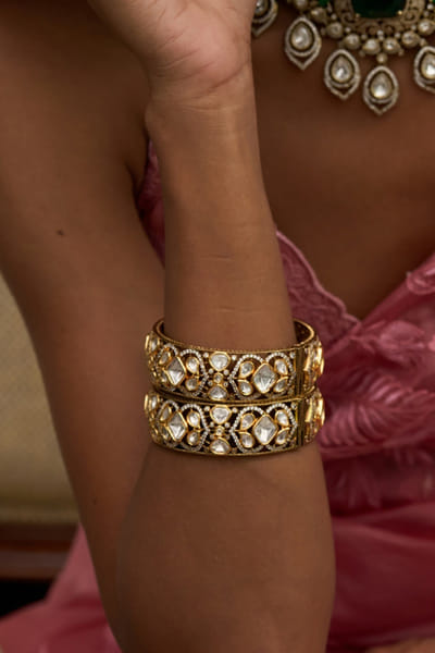 Preeti Mohan Antique gold polki bangles PREEJUL26D248514