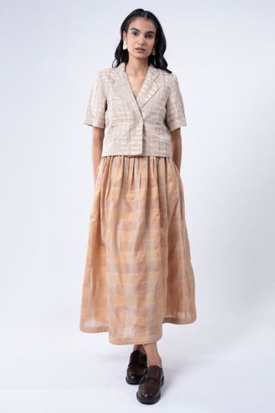 Gold and beige zari dress