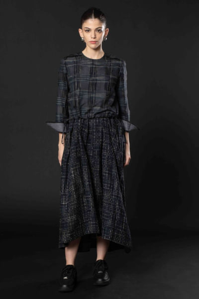 Black embroidered handwoven dress