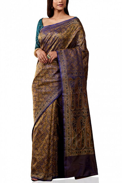 Blue handloom sari