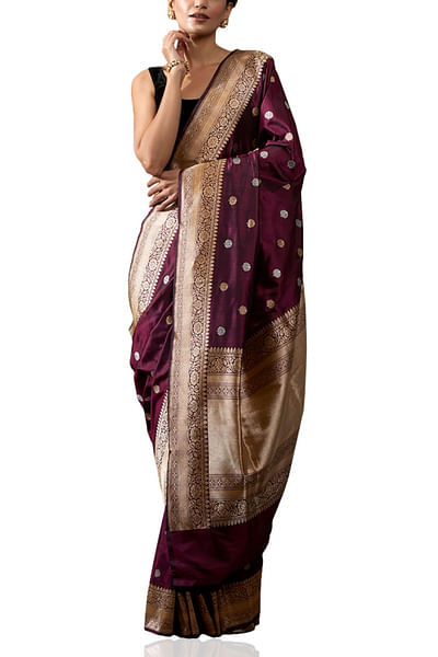 Wine benarasi sari
