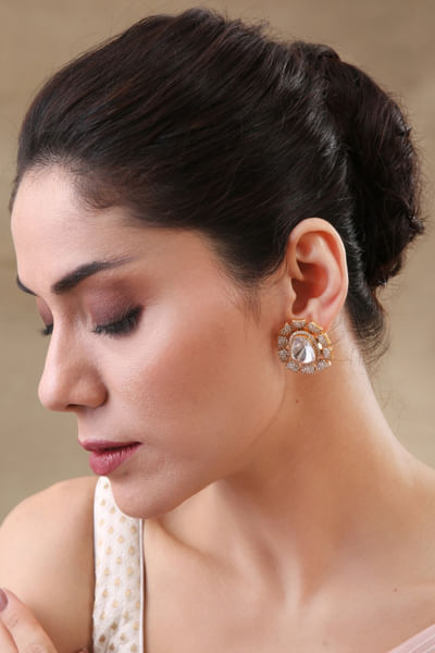 Gold polki embellished studs