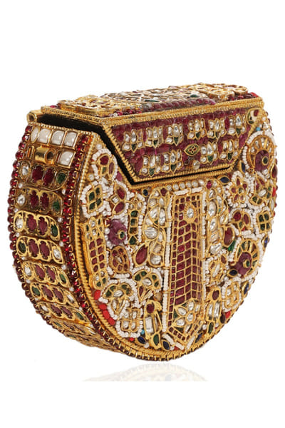 Preeti Mohan Multicolour kundan embellished handbag PREEMAY26D145443