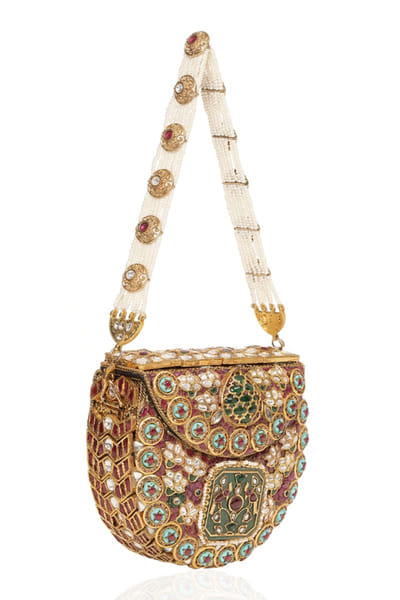 Preeti Mohan Multicolour kundan-embellished handbag PREEMAY26D145444