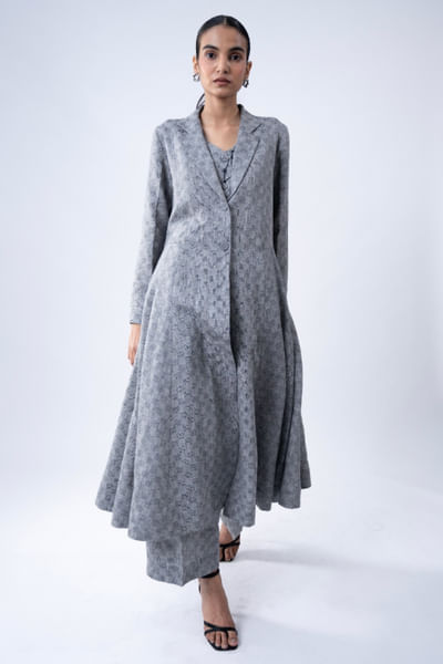 Grey dobby weave jacket