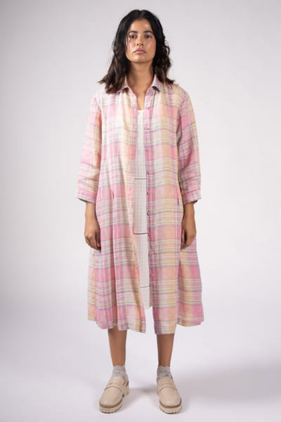 Subtle Shuttle Studio Multicolour checks print shirt dress SUBAPR26D141719