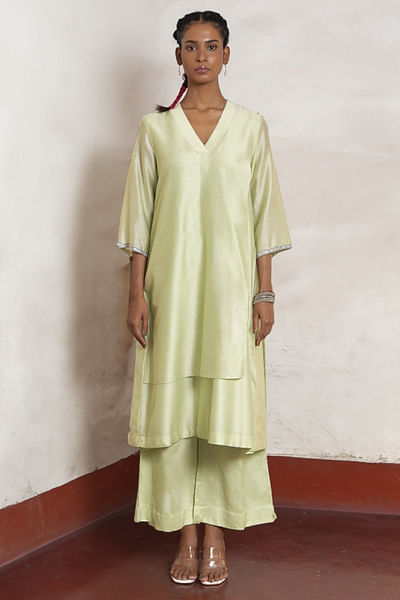 Mint layered kurta set