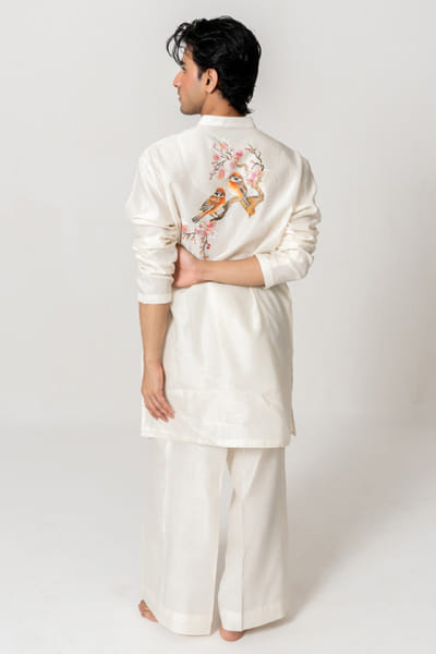Wabi Sabi Ivory handpainted kurta set WABIJUN26D145960