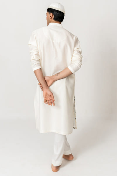 Wabi Sabi Ivory handpainted kurta set WABIJUN26D145963