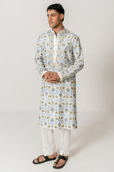 Wabi Sabi Ivory aari embroidered kurta set WABIJUN26D145965