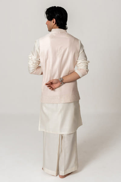 Wabi Sabi Pink dori-marodi embroidered kurta-bandi set WABIJUN26D145970