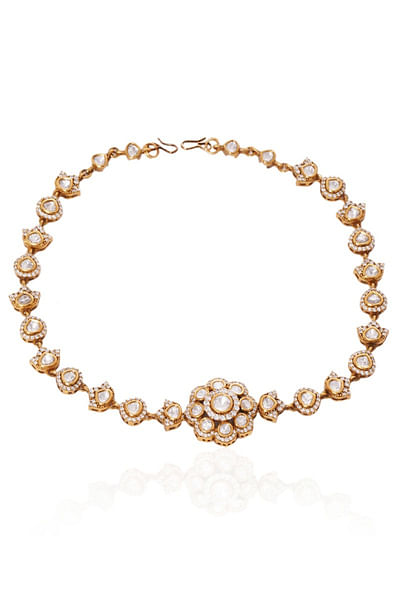 Gold polki embellished sheesh phool