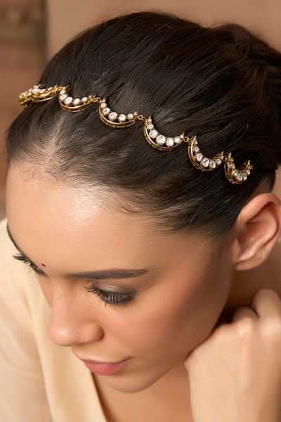 Gold kundan sheeshphool