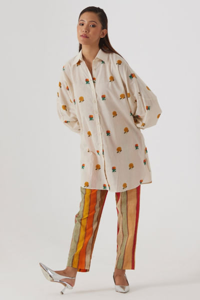 Beige marigold printed co-ord set