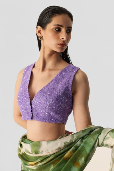 Lilac embroidered blouse