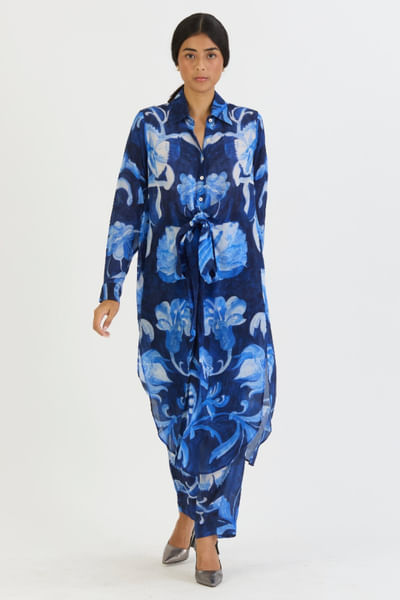 Blue printed kurta set