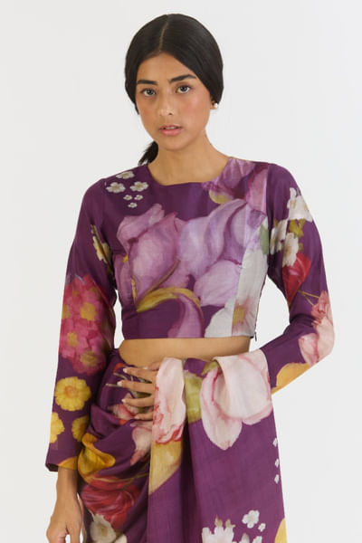 Purple printed blouse