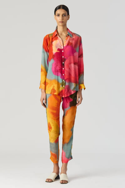 Multicolour floral printed co-ords