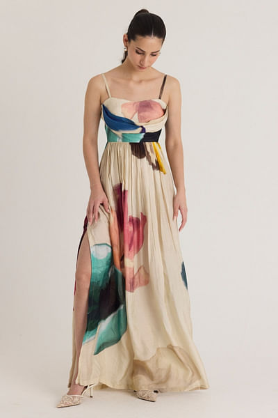 Off-white floral printed dress