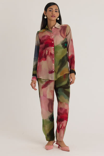 Multicolour floral printed co-ords