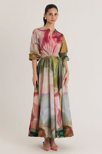 Multicolour floral printed dress
