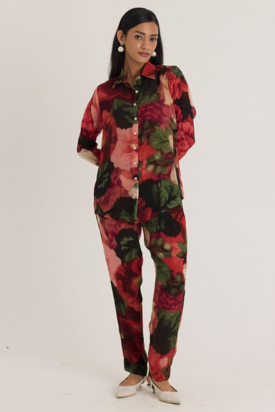 Multicolour floral printed co-ords