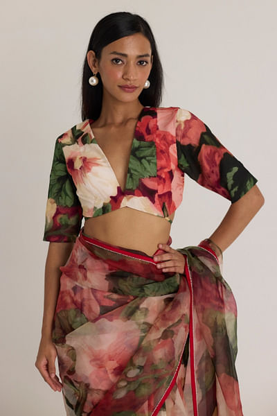 Multicolour floral printed blouse
