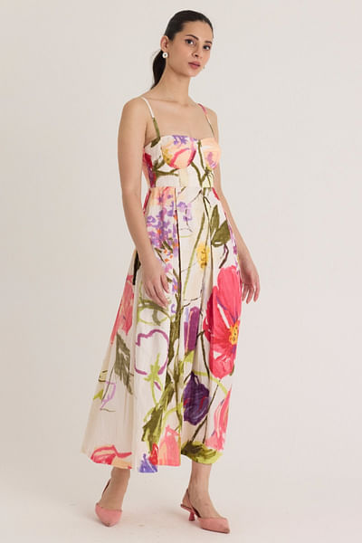 White floral printed dress