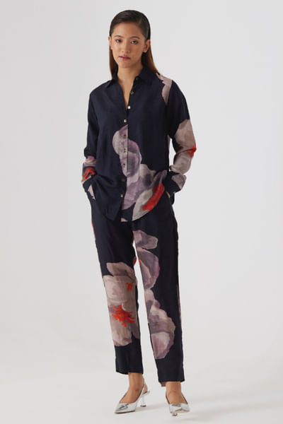 Black poppy printed co-ord set