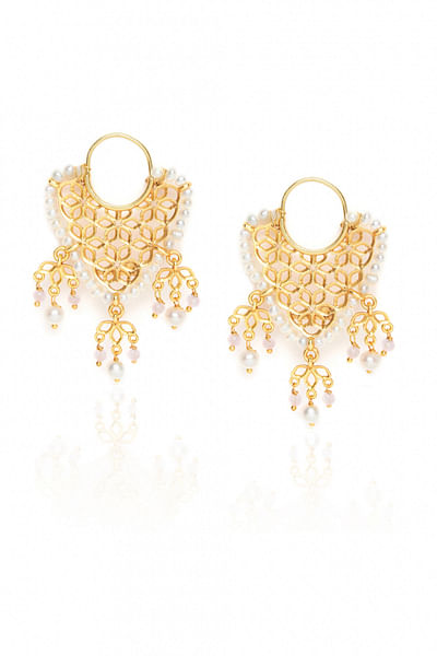 Gold plated floral jali baalis