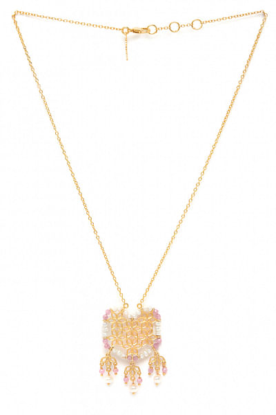 Gold plated floral pendant chain