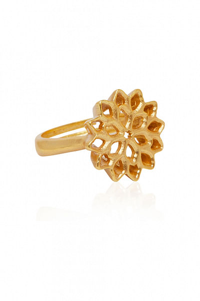 Gold plated floral ring