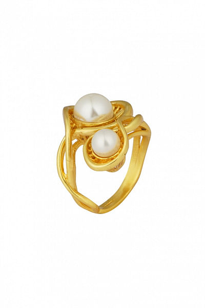 Gold plated mid finger ring