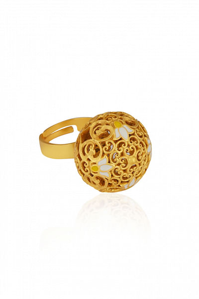 Gold plated lotus ring
