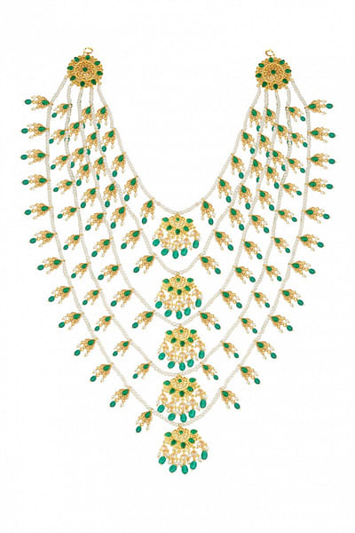 Gold plated maharani necklace