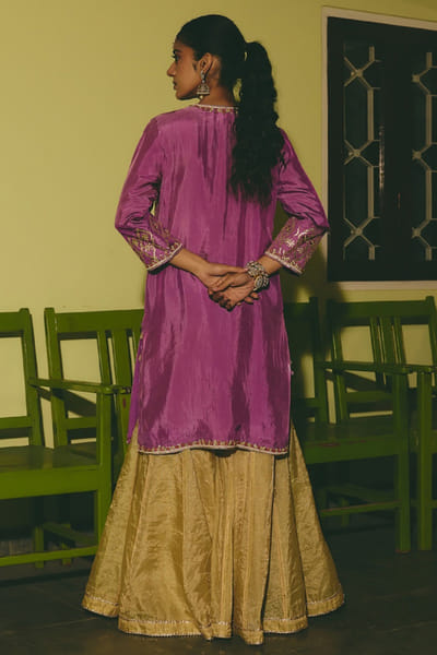 Rashika Mittal Purple gota embroidered kurta sharara set RASHJUN26D146563