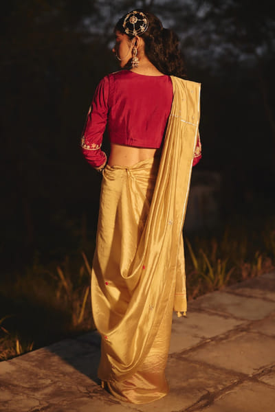 Rashika Mittal Red floral embroidered blouse RASHJUN26D146594