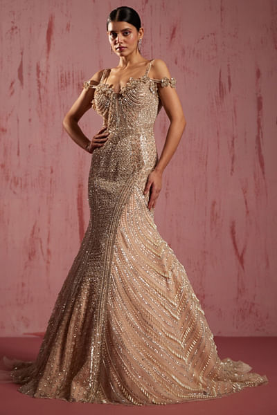 Gold embellished gown