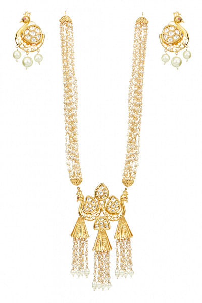 White & gold necklace set