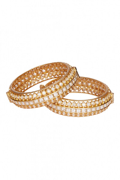 Gold plated kundan kadas