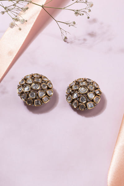 Gold plated polki studs